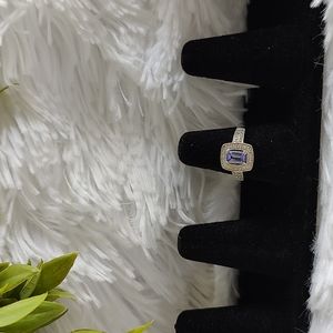 Emerald cut Tanzanite Ring